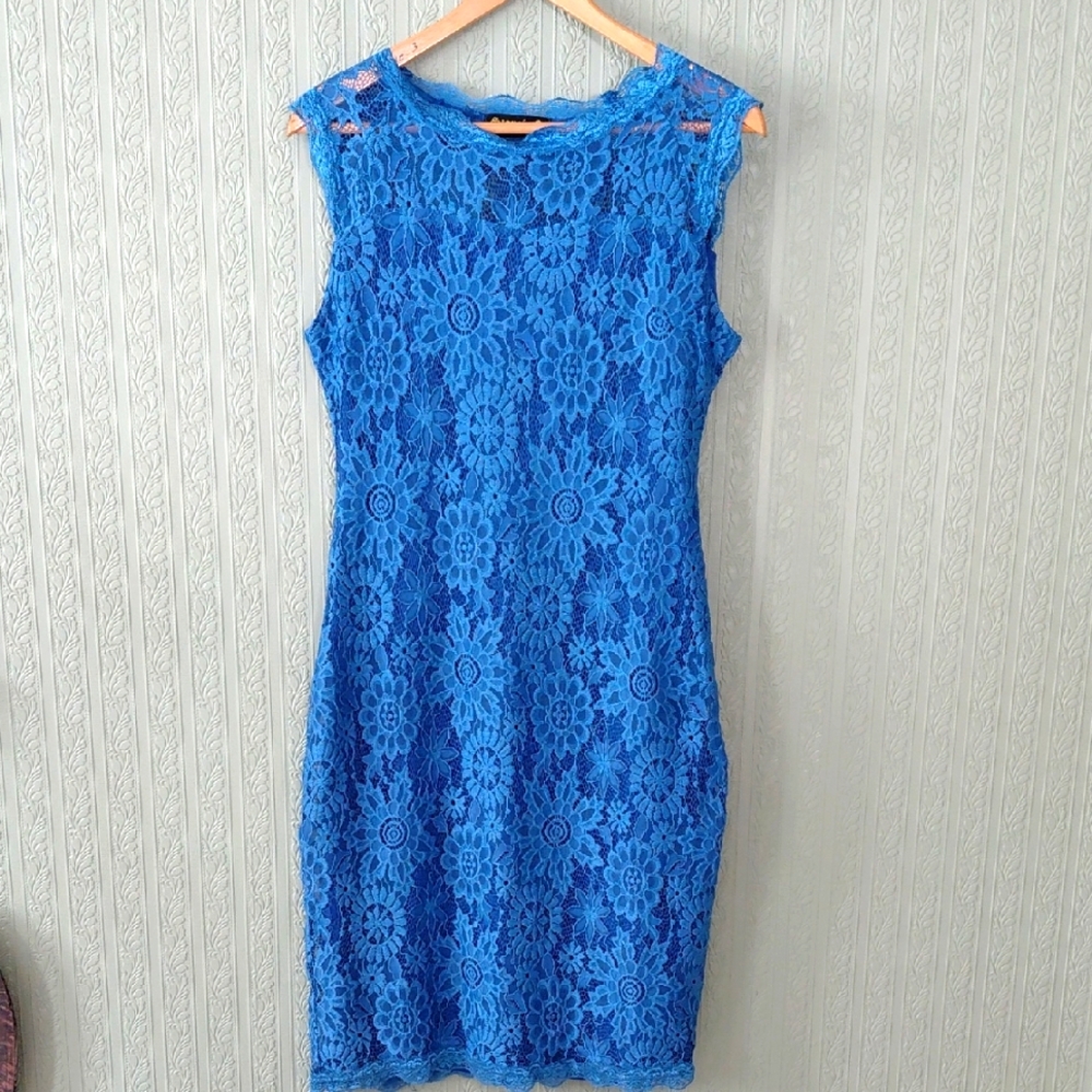 STANZIN Elegant Blue Lace Dress midi Pretty Elegant